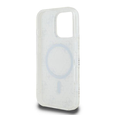 Guess IML 4G Background MagSafe iPhone 16 Pro Case - White