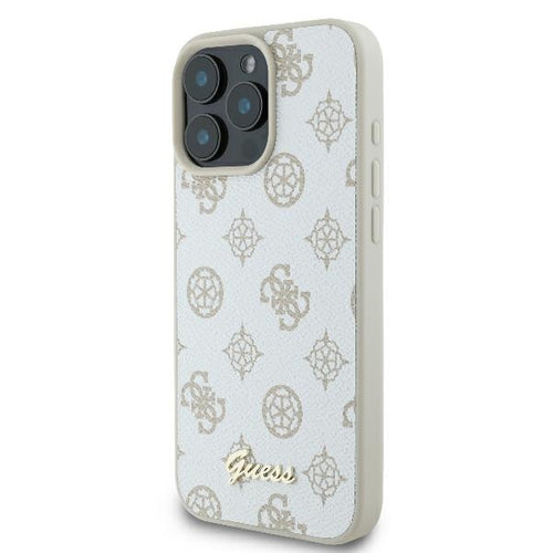 Guess Peony Script Logo MagSafe iPhone 16 Pro Case - White
