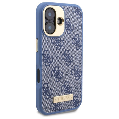 Guess 4G Logo Plate MagSafe Case for iPhone 16 Plus - Blue