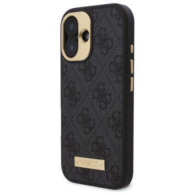 Guess 4G Logo Plate MagSafe Case for iPhone 16 Plus - Black