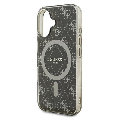 Guess IML 4G Background MagSafe iPhone 16 Case - Brown