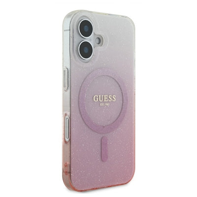 Guess IML Glitter Gradient MagSafe iPhone 16 Case - Pink