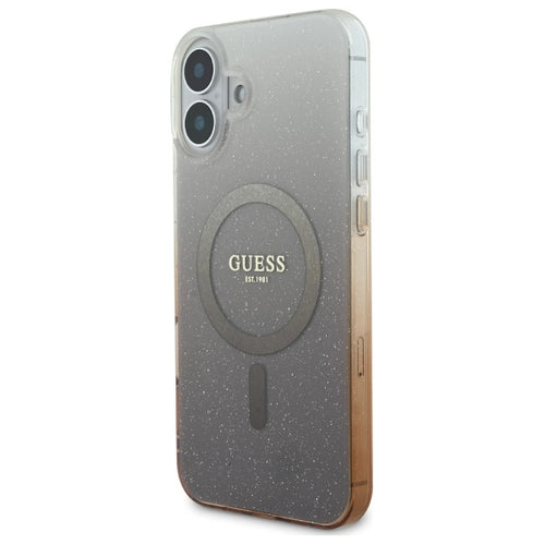 Guess IML Glitter Gradient MagSafe iPhone 16 Case - Brown