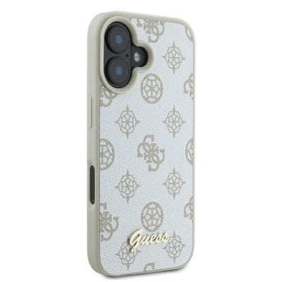 Guess Peony Script Logo MagSafe iPhone 16 Case - White
