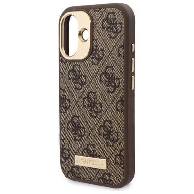 Guess 4G Logo Plate MagSafe iPhone 16 Plus Case - Brown