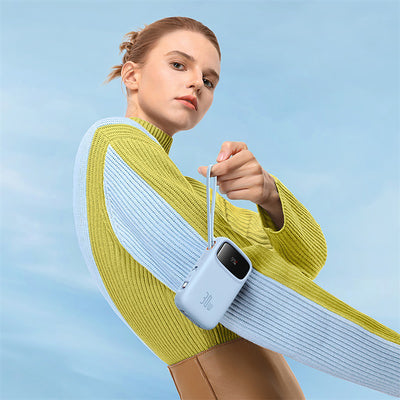 Baseus QPow 2 30W 10000mAh Power Bank with Built-in USB-C Cables - Blue