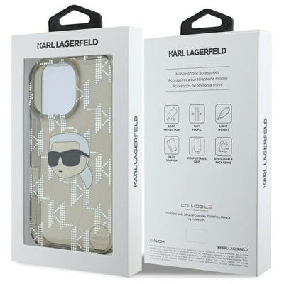 Karl Lagerfeld IML Karl Head Electroplated iPhone 16 Pro Case - Black