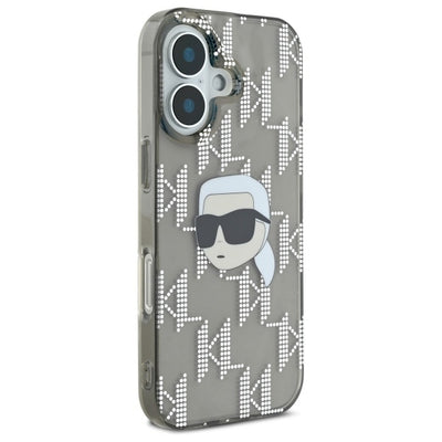 Karl Lagerfeld IML Karl Head Electroplated iPhone 16 Case - Black