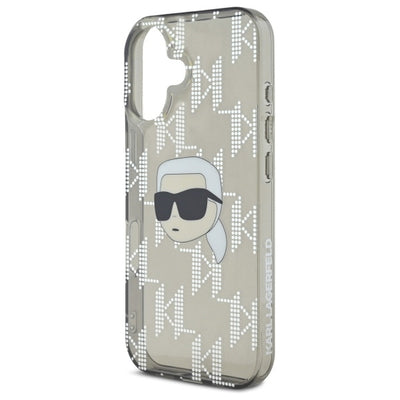 Karl Lagerfeld IML Karl Head Electroplated iPhone 16 Case - Black