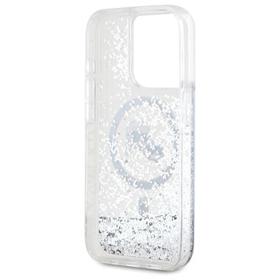 Karl Lagerfeld Liquid Glitter Karl &amp; Choupette Head Magsafe Case for iPhone 15 Pro Max - Clear