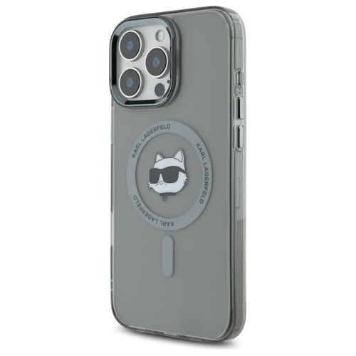 Karl Lagerfeld IML Metal Choupette Head MagSafe iPhone 16 Pro Case - Black