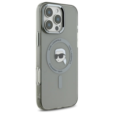 Karl Lagerfeld IML Metal Karl Head MagSafe iPhone 16 Pro Case - Black