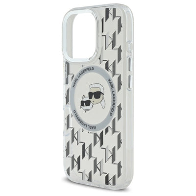 Karl Lagerfeld IML Monogram Karl &amp; Choupette Head MagSafe iPhone 16 Pro Case - Clear