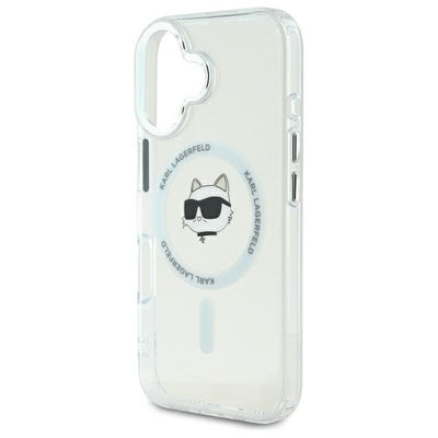 Karl Lagerfeld IML Metal Choupette Head MagSafe case for iPhone 16 Plus - white