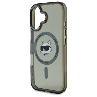 Karl Lagerfeld IML Metal Choupette Head MagSafe iPhone 16 Plus Case - Black
