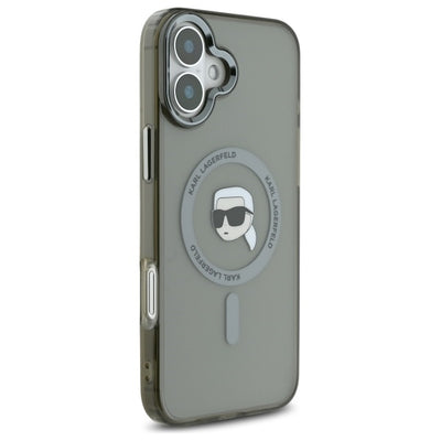 Karl Lagerfeld IML Metal Karl Head MagSafe iPhone 16 Plus Case - Black