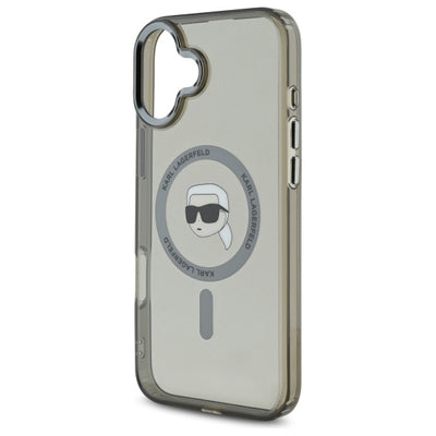 Karl Lagerfeld IML Metal Karl Head MagSafe iPhone 16 Plus Case - Black