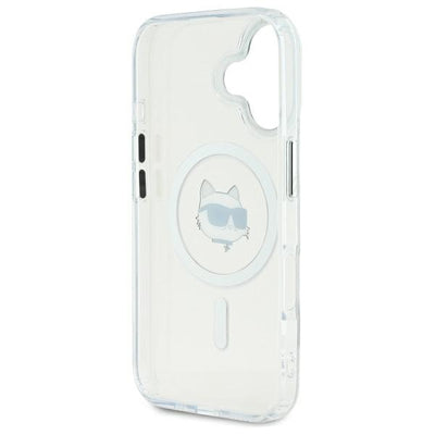 Karl Lagerfeld IML Metal Choupette Head MagSafe iPhone 16 Case - White