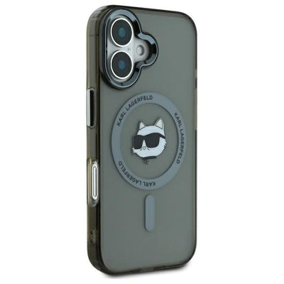 Karl Lagerfeld IML Metal Choupette Head MagSafe iPhone 16 Case - Black