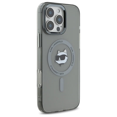 Karl Lagerfeld IML Metal Choupette Head MagSafe Case for iPhone 16 Pro Max - Black