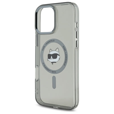 Karl Lagerfeld IML Metal Choupette Head MagSafe Case for iPhone 16 Pro Max - Black