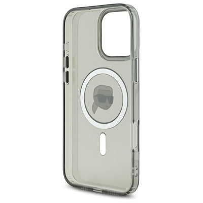 Karl Lagerfeld IML Metal Karl Head MagSafe Case for iPhone 16 Pro Max - Black