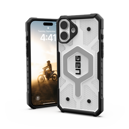 UAG Pathfinder Clear Magsafe iPhone 16 Plus Case - White