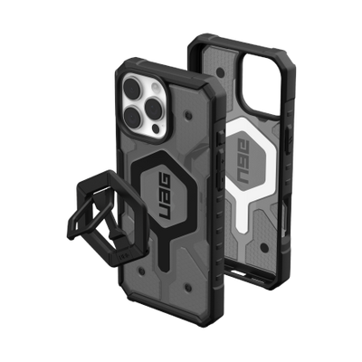 UAG Pathfinder Clear Magsafe Bundle Case with Magnetic Ring Stand for iPhone 16 Pro Max - Black