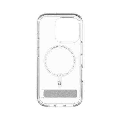 ZAGG Crystal Palace Snap Kickstand MagSafe Case with Stand for iPhone 16 Pro - Clear