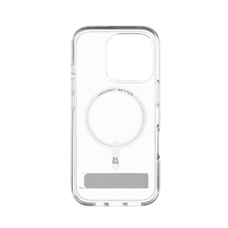 ZAGG Crystal Palace Snap Kickstand MagSafe Case with Stand for iPhone 16 Pro - Clear