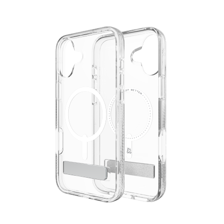 ZAGG Crystal Palace Snap Kickstand MagSafe Case for iPhone 16 Plus - Clear
