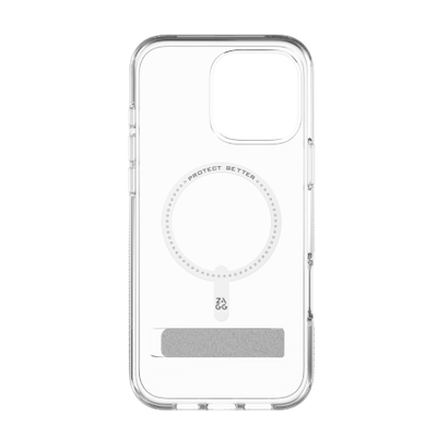 ZAGG Crystal Palace Snap Kickstand MagSafe Case with Stand for iPhone 16 Pro Max - Clear