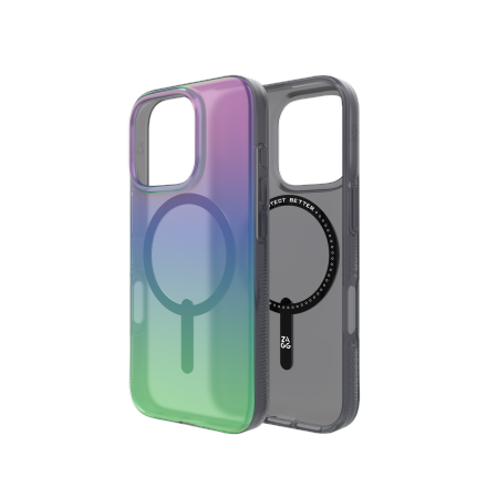 ZAGG Milan Snap Case with MagSafe for iPhone 16 Pro - Green/Purple
