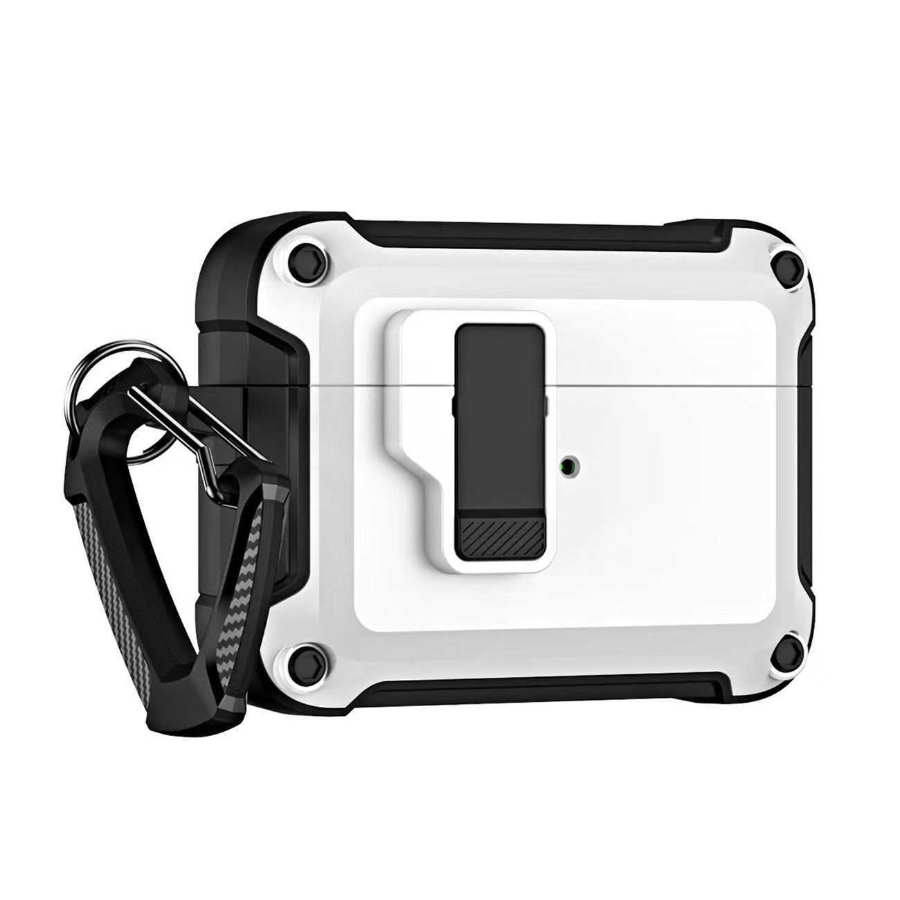 Airpods 4 Pro Armor Case with Carabiner - White — Hurtel