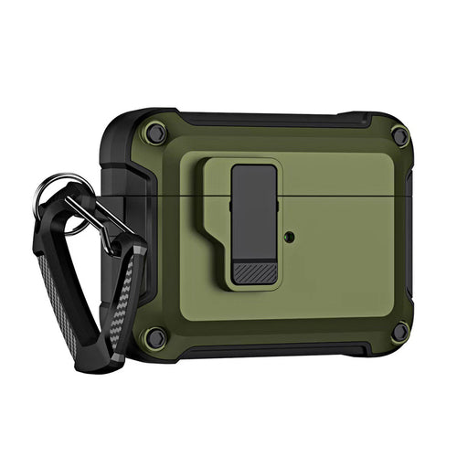 Airpods 4 Pro Armor Case with Carabiner - Green — Hurtel