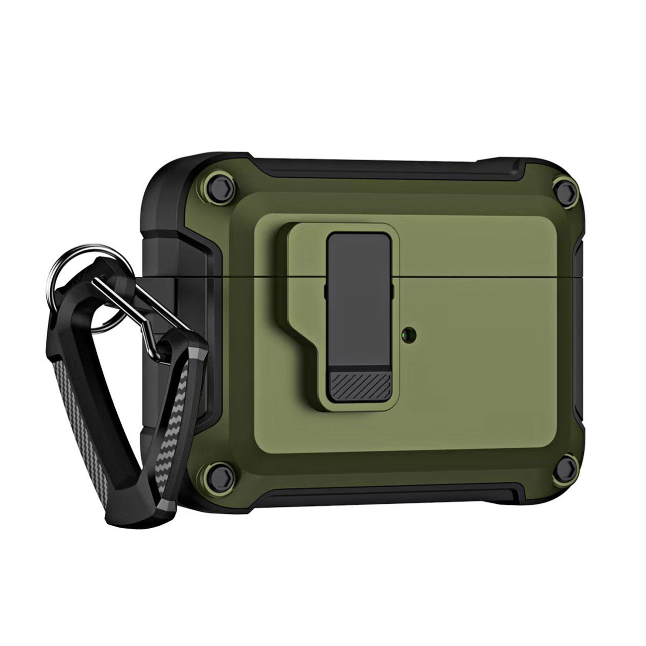 Airpods 4 Pro Armor Case with Carabiner - Green — Hurtel