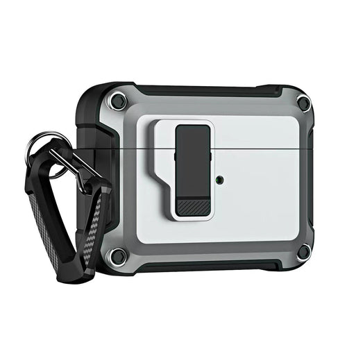 Airpods 4 Pro Armor Case with Carabiner - Gray — Hurtel