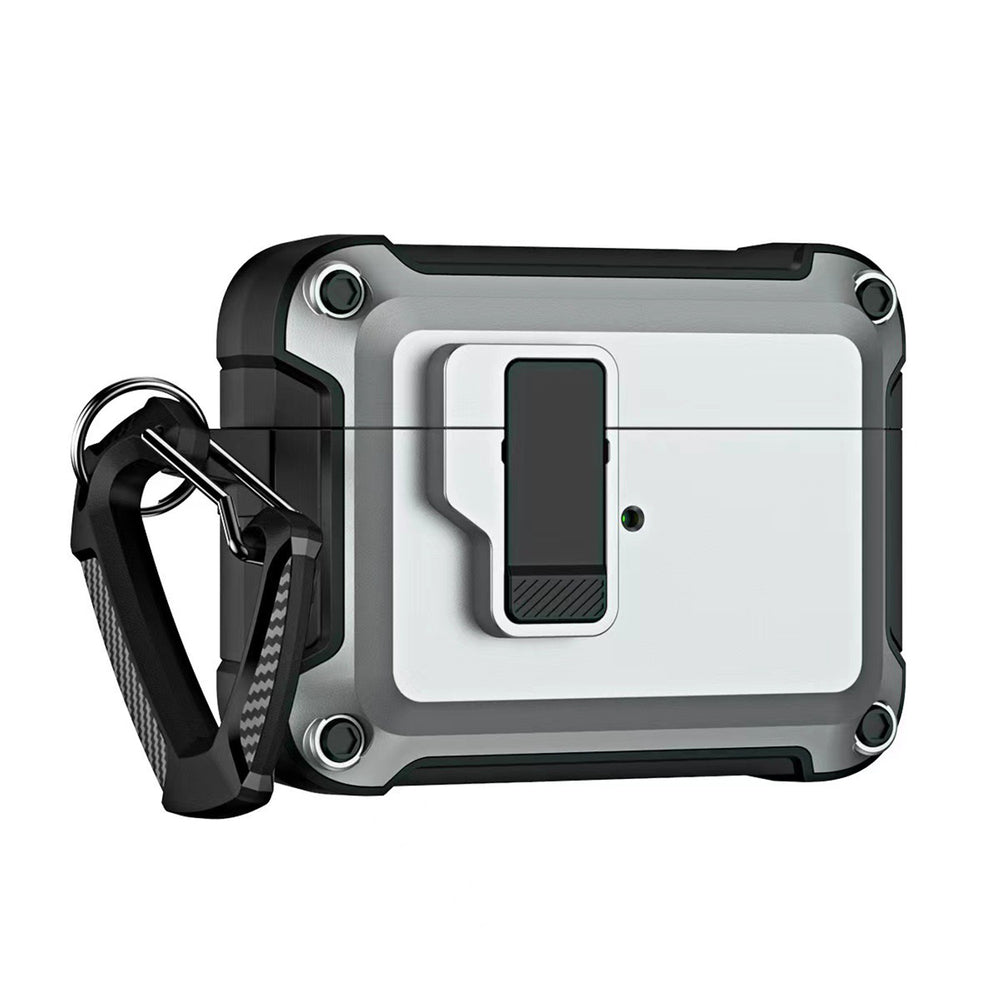 Airpods 4 Pro Armor Case with Carabiner - Gray — Hurtel