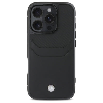 BMW Sign Leather Cardslot Case for iPhone 16 Pro Max - Black