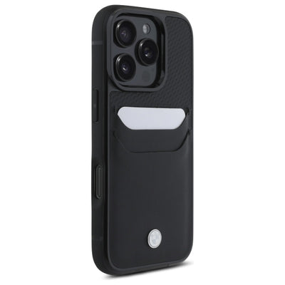 BMW Sign Leather Cardslot Case for iPhone 16 Pro Max - Black