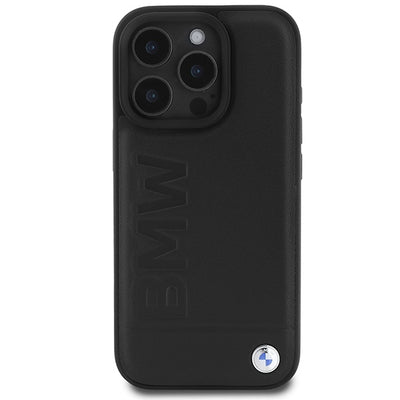 BMW Leather Hot Stamp MagSafe iPhone 16 Pro Max Case - Black