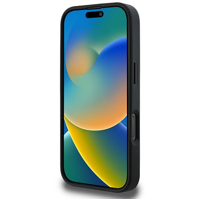 DKNY Checkered Pattern &amp; Printed Stripes Case for iPhone 16 Pro - Black