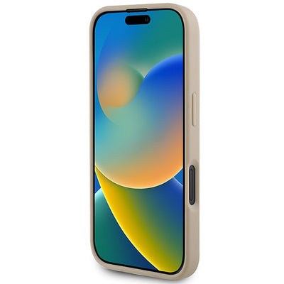 DKNY Checkered Pattern &amp; Printed Stripes iPhone 16 Case - Pink