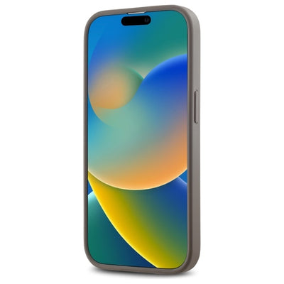 DKNY Leather Checkered Mono Pattern MagSafe iPhone 14 Pro Case - Beige