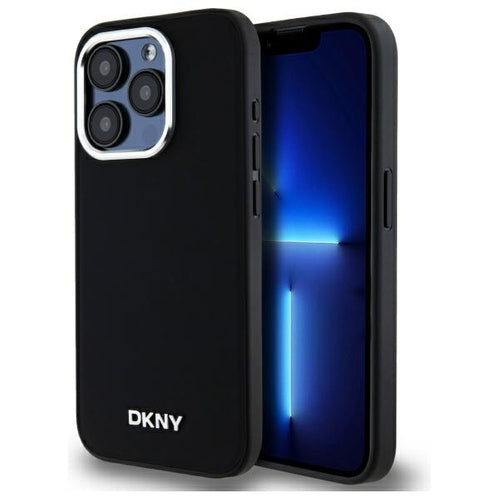 DKNY Plain Logo MagSafe iPhone 15 Pro Case - Black
