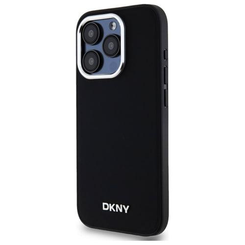 DKNY Plain Logo MagSafe iPhone 15 Pro Case - Black