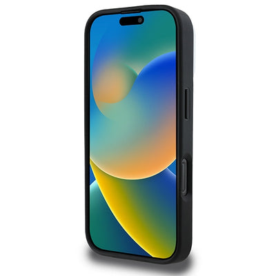 DKNY Plain Silver Logo MagSafe iPhone 16 Pro Case - Black