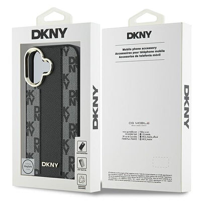 DKNY Checkered Pattern Magsafe iPhone 16 Plus Case - Black