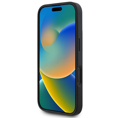 DKNY Plain Silver Logo MagSafe iPhone 16 Case - Black