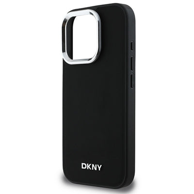 DKNY Plain Silver Logo MagSafe iPhone 16 Pro Max Case - Black